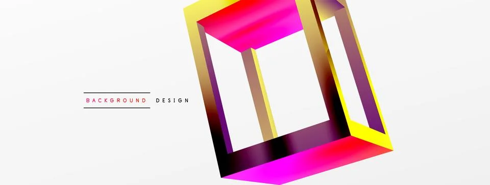 3D cube shapes vector geometric background. Trendy techno business template for Stock Illustration