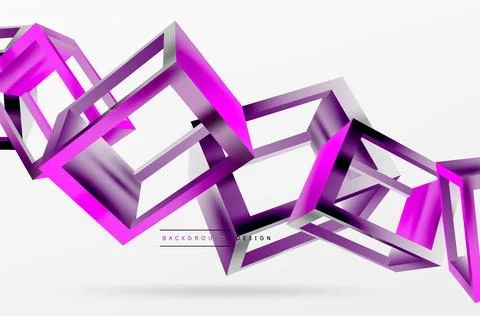3D cube shapes vector geometric background. Trendy techno business template for Illustrazione stock