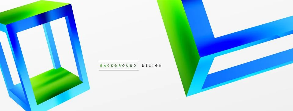 3D cube shapes vector geometric background. Trendy techno business template for 스톡 일러스트