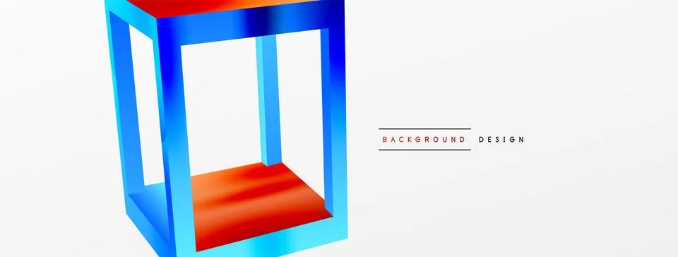 3D cube shapes vector geometric background. Trendy techno business template for Stock Illustration