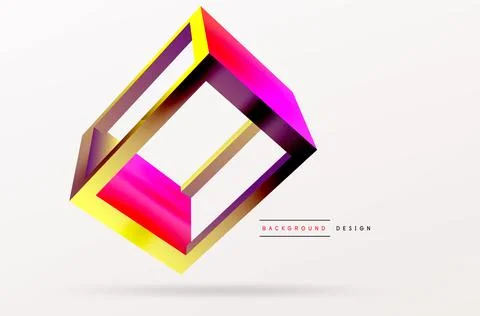 3D cube shapes vector geometric background. Trendy techno business template for 스톡 일러스트