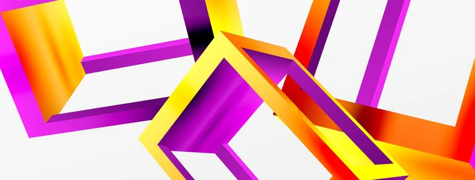 3D cube shapes vector geometric background. Trendy techno business template for Stock Illustration