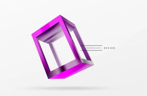 3D cube shapes vector geometric background. Trendy techno business template for Stock Illustration