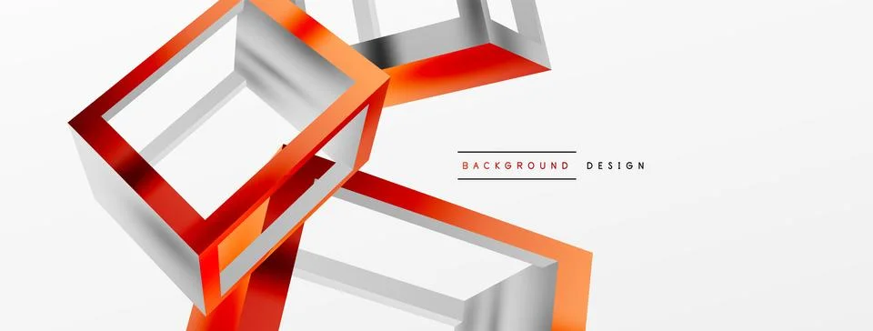 3D cube shapes vector geometric background. Trendy techno business template for Stock Illustration