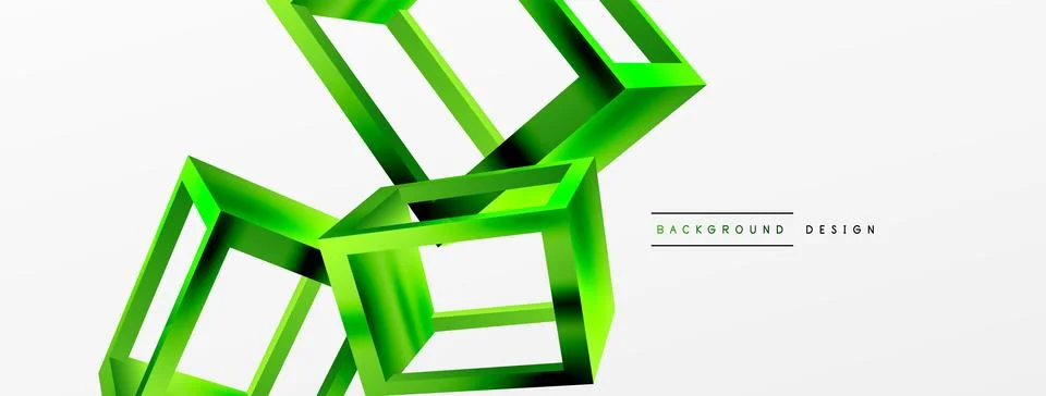 3D cube shapes vector geometric background. Trendy techno business template for Stock Illustration