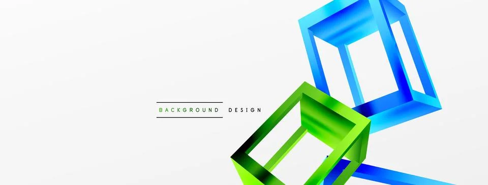 3D cube shapes vector geometric background. Trendy techno business template for Stock Illustration