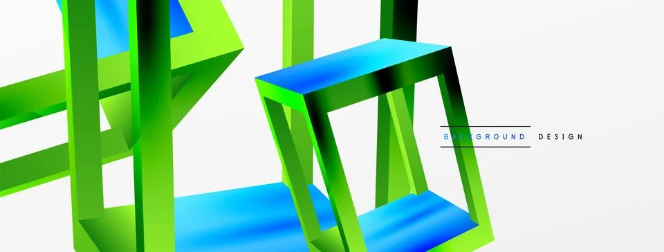 3D cube shapes vector geometric background. Trendy techno business template for Stock Illustration