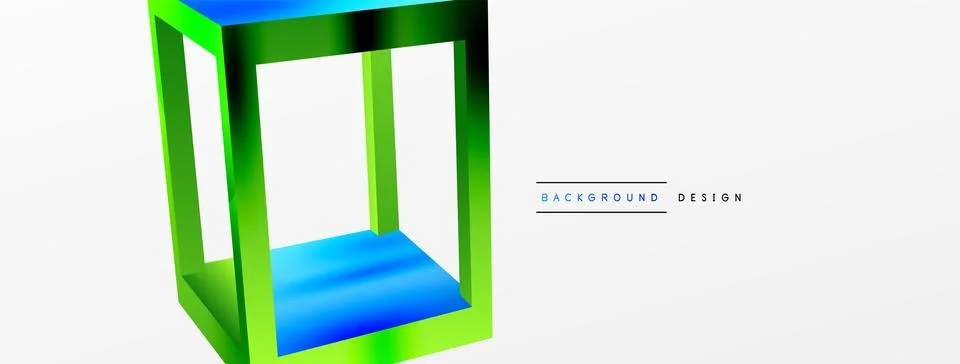 3D cube shapes vector geometric background. Trendy techno business template for Stock Illustration