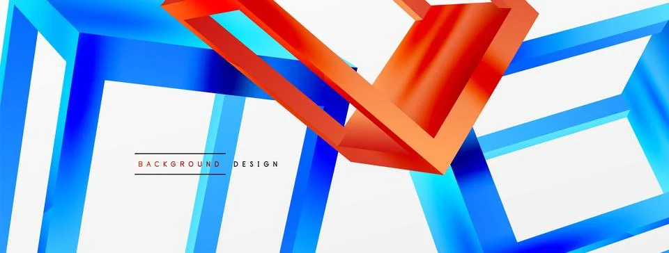 3D cube shapes vector geometric background. Trendy techno business template for 스톡 일러스트