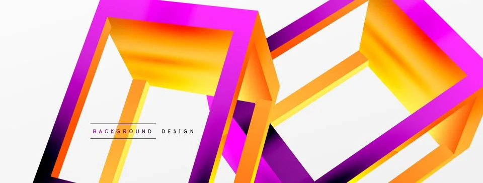 3D cube shapes vector geometric background. Trendy techno business template for Stock Illustration