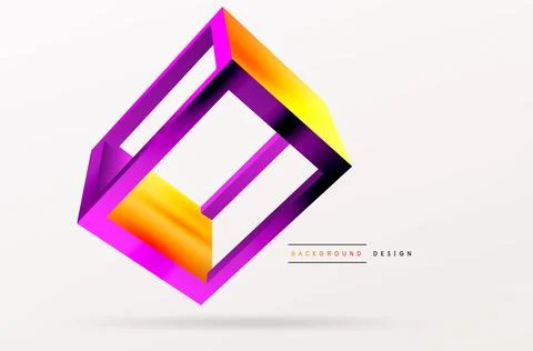3D cube shapes vector geometric background. Trendy techno business template for Stock Illustration