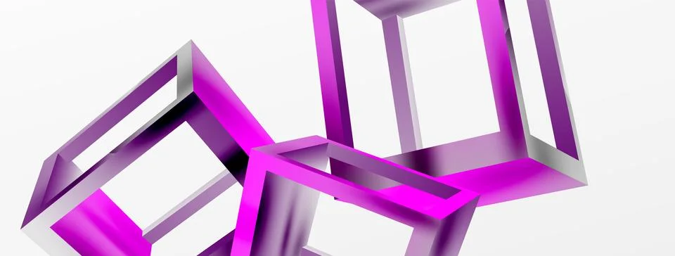 3D cube shapes vector geometric background. Trendy techno business template for Stock Illustration