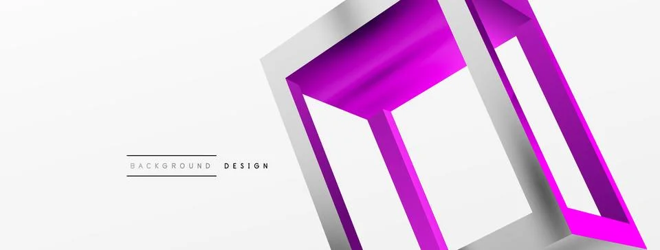 3D cube shapes vector geometric background. Trendy techno business template for Stock Illustration