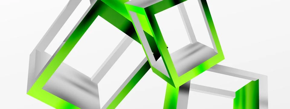 3D cube shapes vector geometric background. Trendy techno business template for Stock Illustration