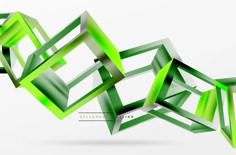 3D cube shapes vector geometric background. Trendy techno business template for Illustrazione stock