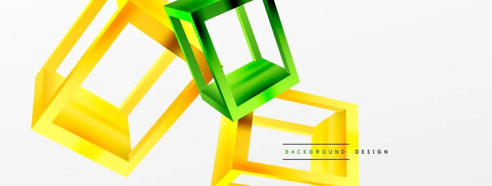 3D cube shapes vector geometric background. Trendy techno business template for Stock Illustration