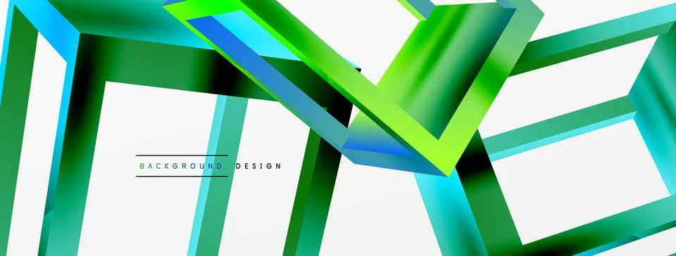 3D cube shapes vector geometric background. Trendy techno business template for Stock Illustration
