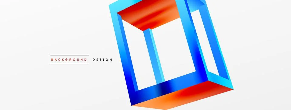 3D cube shapes vector geometric background. Trendy techno business template for Stock Illustration