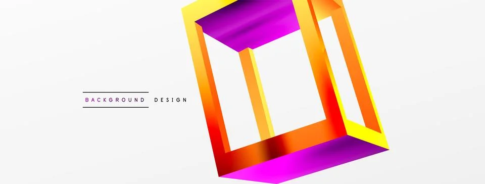 3D cube shapes vector geometric background. Trendy techno business template for Stock Illustration