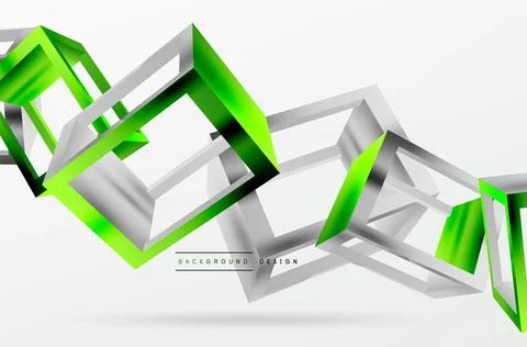 3D cube shapes vector geometric background. Trendy techno business template for Illustrazione stock