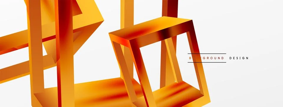 3D cube shapes vector geometric background. Trendy techno business template for Illustrazione stock