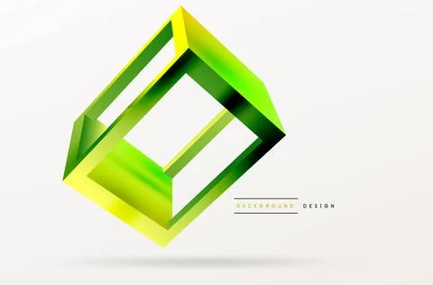 3D cube shapes vector geometric background. Trendy techno business template for Stock Illustration