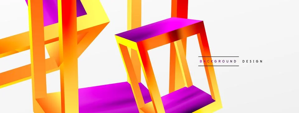 3D cube shapes vector geometric background. Trendy techno business template for Stock Illustration