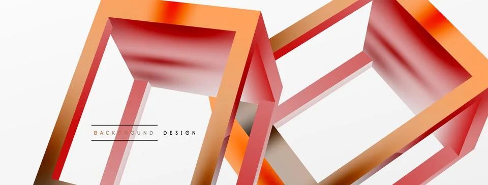 3D cube shapes vector geometric background. Trendy techno business template for Stock Illustration