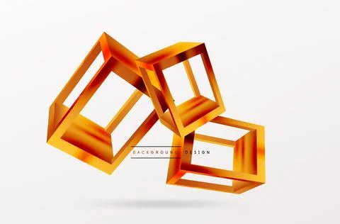 3D cube shapes vector geometric background. Trendy techno business template for Stock Illustration