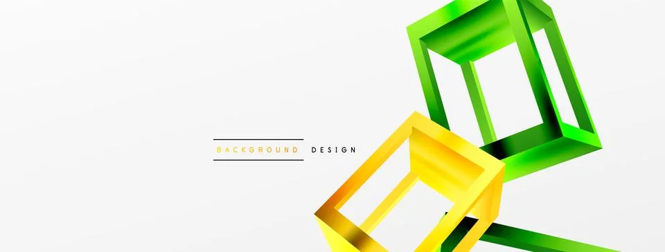 3D cube shapes vector geometric background. Trendy techno business template for Stock Illustration