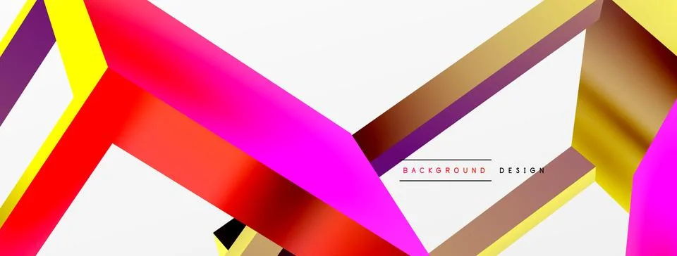 3D cube shapes vector geometric background. Trendy techno business template for Stock Illustration