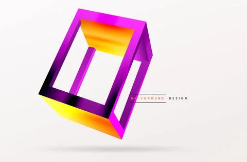 3D cube shapes vector geometric background. Trendy techno business template for Stock Illustration