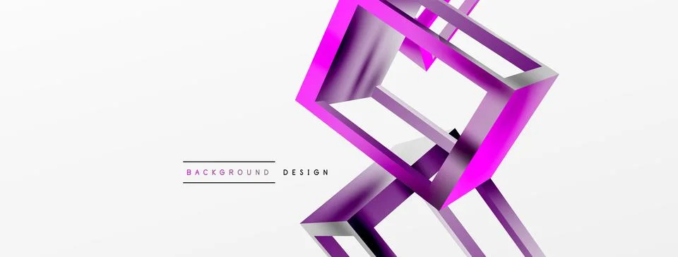 3D cube shapes vector geometric background. Trendy techno business template for Stock Illustration
