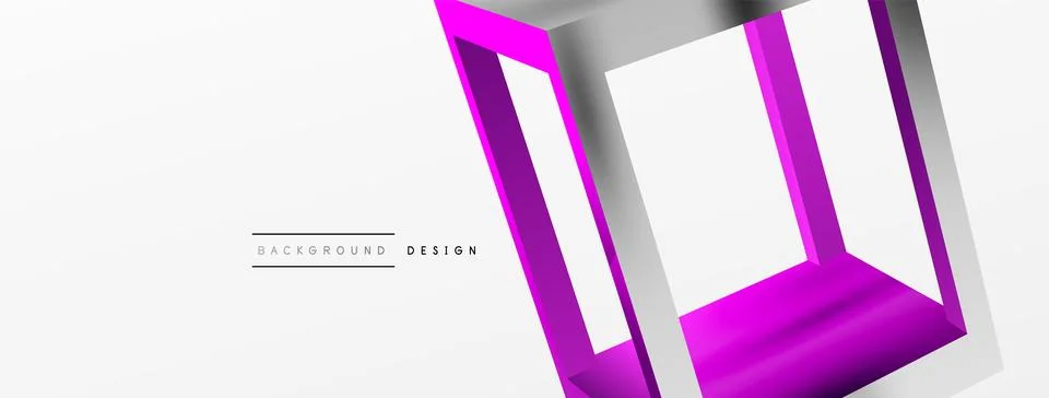 3D cube shapes vector geometric background. Trendy techno business template for Stock Illustration