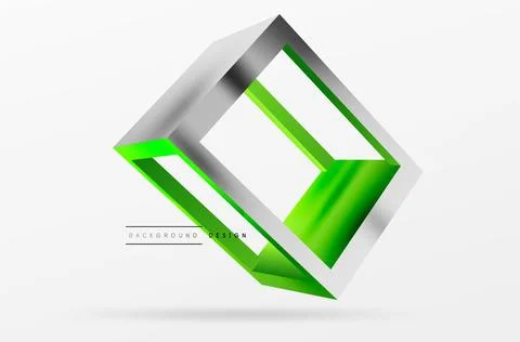 3D cube shapes vector geometric background. Trendy techno business template for Stock Illustration