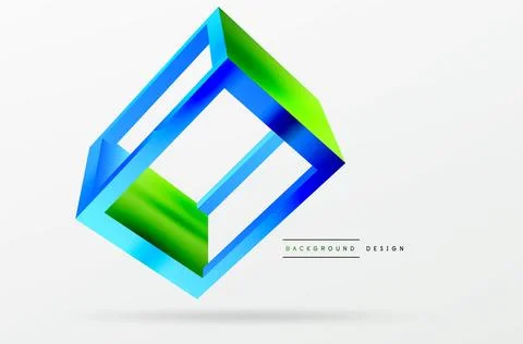 3D cube shapes vector geometric background. Trendy techno business template for Illustrazione stock