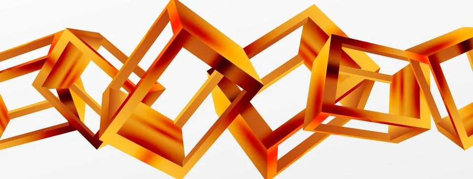 3D cube shapes vector geometric background. Trendy techno business template for Stock Illustration