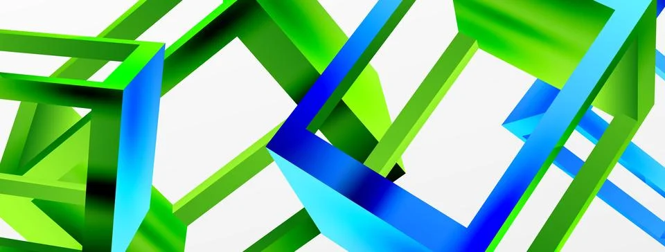3D cube shapes vector geometric background. Trendy techno business template for Stock Illustration