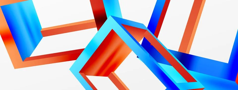 3D cube shapes vector geometric background. Trendy techno business template for Stock Illustration