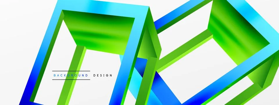 3D cube shapes vector geometric background. Trendy techno business template for Stock Illustration