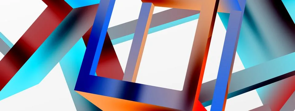 3D cube shapes vector geometric background. Trendy techno business template for Stock Illustration