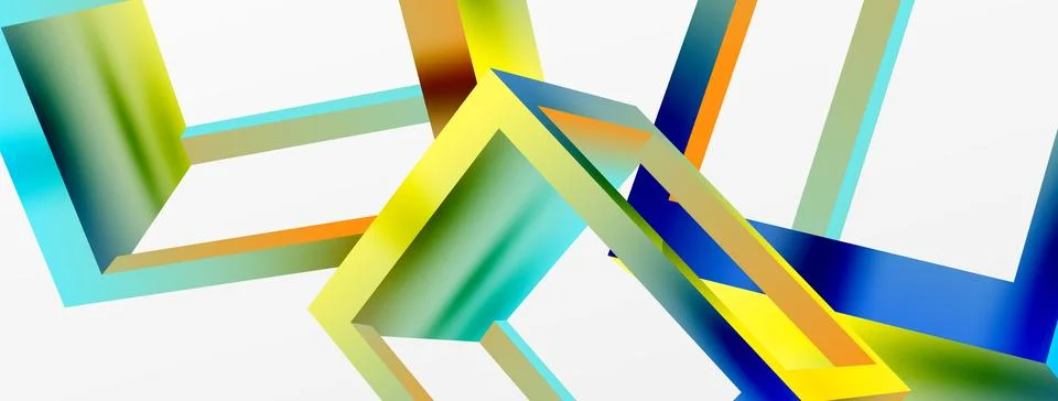 3D cube shapes vector geometric background. Trendy techno business template for Stock Illustration
