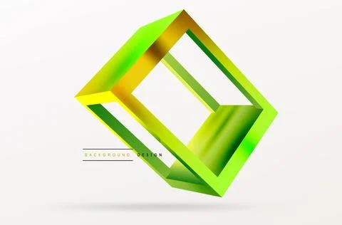 3D cube shapes vector geometric background. Trendy techno business template for Stock Illustration