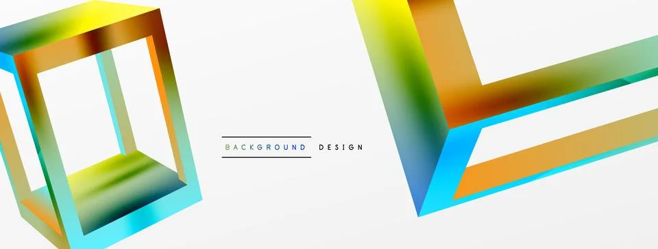 3D cube shapes vector geometric background. Trendy techno business template for Stock Illustration