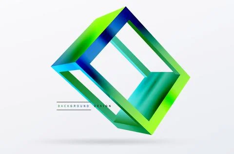 3D cube shapes vector geometric background. Trendy techno business template for Illustrazione stock