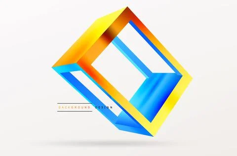 3D cube shapes vector geometric background. Trendy techno business template for Stock Illustration