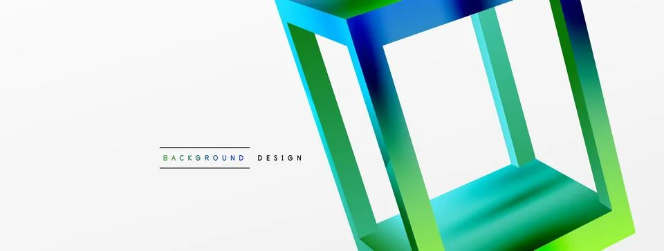 3D cube shapes vector geometric background. Trendy techno business template for Stock Illustration