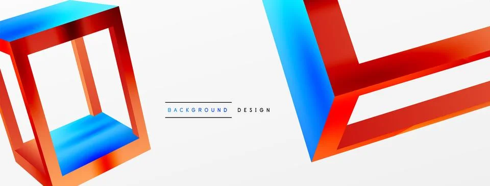 3D cube shapes vector geometric background. Trendy techno business template for Stockillustratie