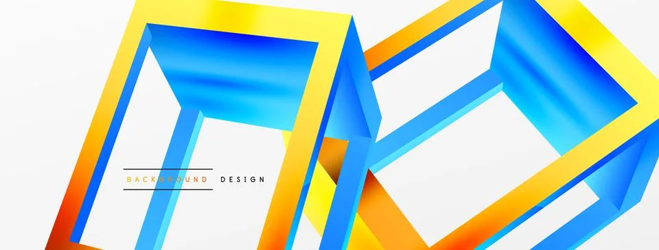 3D cube shapes vector geometric background. Trendy techno business template for Stock Illustration