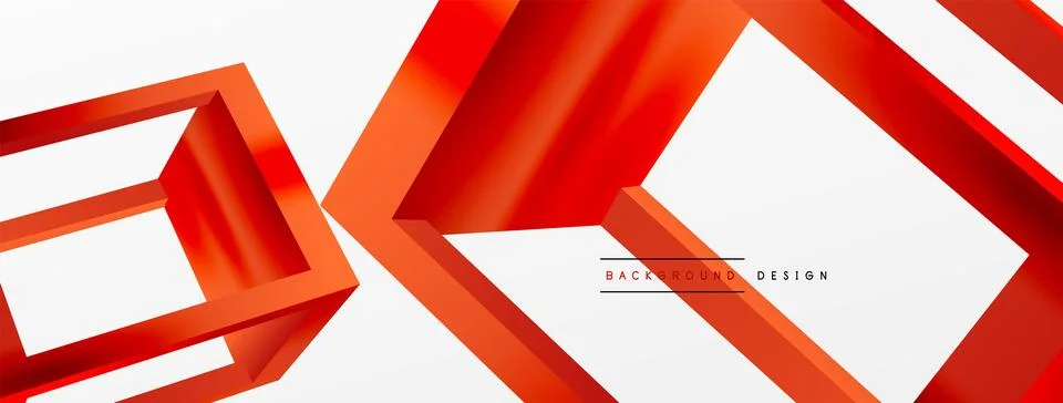 3D cube shapes vector geometric background. Trendy techno business template for Stock Illustration